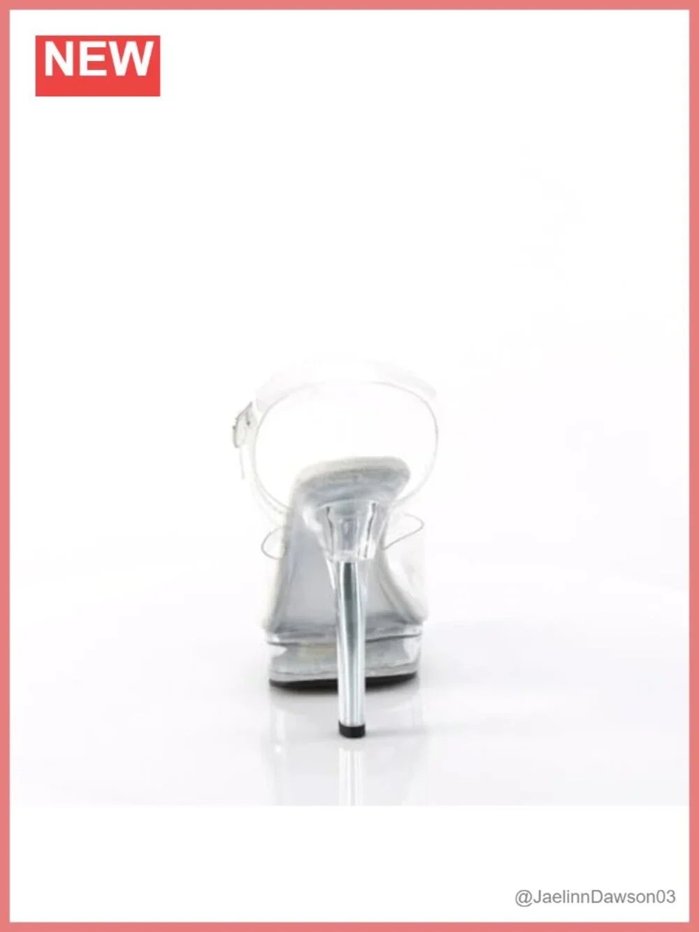 Clear PVC Platform Sandals with Stiletto Heel Ankle Strap Buckle